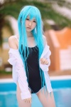 blouse blue_hair cosplay denpa_onna_to_seishun_otoko hiokichi one-piece_swimsuit open_clothes pool school_uniform swimsuit touwa_erio wet rating:Safe score:2 user:nil!