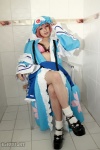 arai_yomi bathroom bra cleavage cosplay dress hat hot_tub open_clothes pink_hair saigyouji_yuyuko socks touhou touhou_otome_rambu_vol._6 rating:Safe score:1 user:nil!