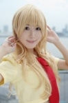 blonde_hair cosplay croptop macross macross_frontier school_uniform sheryl_nome shiina_yun tie rating:Safe score:0 user:nil!