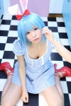 akirabbit animal_ears blue_hair bunny_ears cosplay dress hairband hairbow itsuki_akira original rating:Safe score:1 user:nil!