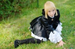 blonde_hair boots cosplay dress fate/series fate/stay_night hairbow hazuki_minami saber thighhighs rating:Safe score:2 user:nil!