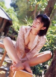 barefoot bikini blouse cleavage lovers_eye open_clothes sato_hiroko soles swimsuit rating:Safe score:0 user:nil!