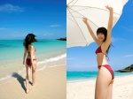 beach bikini hiroin_no_kyuusoku nakamura_chise ocean side-tie_bikini swimsuit umbrella rating:Safe score:2 user:nil!