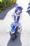 blue_hair boots cosplay double_bun fingerless_gloves fuuka_(iv) love_live!_school_idol_project shorts skirt sonoda_umi vest rating:Safe score:0 user:nil!