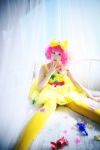 bed cosplay dress hairbow original pantyhose pink_hair tsugihagi_mishin rating:Safe score:0 user:nil!