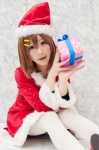 cosplay hair_clips hirasawa_yui k-on! pantyhose santa_costume shiina_haru stocking_cap white_legwear rating:Safe score:1 user:pixymisa