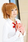 amane_misa apple blonde_hair blouse cosplay death_note kouzuki_suzuka school_uniform twintails rating:Safe score:0 user:nil!