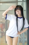 buruma cosplay glasses gym_uniform matsuri original pantyhose ponytail shorts tshirt rating:Safe score:5 user:nil!