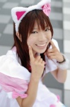 animal_ears apron cat_ears cosplay mashiro_yuki original waitress waitress_uniform rating:Safe score:2 user:nil!