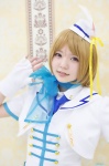 blonde_hair blouse cosplay fingerless_gloves garrison_cap ki-ko koizumi_hanayo love_live!_school_idol_project rating:Safe score:0 user:nil!
