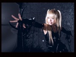 amane_misa blades blonde_hair cosplay death_note elbow_gloves fishnet_pantyhose gloves kipi lace pantyhose torn_clothes twintails rating:Safe score:2 user:nil!