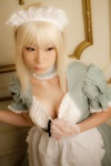apron asai_mami blonde_hair choker cleavage cosplay dress gloves hairband maid maid_mix maid_uniform original rating:Safe score:0 user:nil!