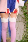 blue_hair buyara cosplay garter_belt gloves hair_ribbons headband jumper klan_klein macross macross_frontier military_uniform thighhighs twintails rating:Safe score:1 user:nil!