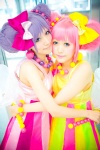 cosplay dress hairbows hair_pods original pink_hair purple_hair saya tsugihagi_mishin wand rating:Safe score:1 user:nil!