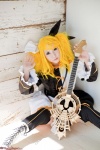 blonde_hair boots cosplay detached_sleeves dress guitar hairbow kagamine_rin meltdown_(vocaloid) saku scene_ever_4 thighhighs twintails vocaloid zettai_ryouiki rating:Safe score:0 user:nil!