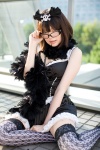 cosplay dress feather_boa glasses hairbow kurumi_nui looking_over_glasses namada onegai_my_melody thighhighs zettai_ryouiki rating:Safe score:2 user:nil!