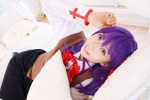 bed blouse cosplay fate/series fate/stay_night hair_ribbons matou_sakura purple_hair sachi_budou school_uniform skirt vest rating:Safe score:0 user:nil!