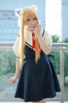 blonde_hair cosplay dress hairbow kamio_misuzu kureha_marie school_uniform rating:Safe score:0 user:nil!