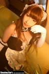 apron cleavage cosplay dress elbow_gloves gloves hairband kore_ga_watashi_no_goshujin-sama maid maid_uniform please_order_love saku sawatari_mitsuki twintails rating:Safe score:0 user:nil!
