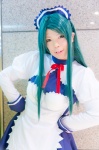 apron cosplay green_hair hairband kaoru_sato maid maid_uniform ribbon_tie suzumiya_haruhi_no_yuuutsu tsuruya rating:Safe score:0 user:pixymisa