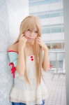 asuna_(sao) blonde_hair blouse braid cosplay miniskirt neko skirt sword_art_online rating:Safe score:1 user:pixymisa