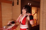 cleavage cosplay fan gauntlets hairbow kimono king_of_fighters kunoichi saku shiranui_mai rating:Safe score:0 user:nil!