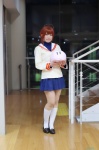 ahoge clannad cosplay furukawa_nagisa kazaha kneesocks pantyhose pleated_skirt red_hair sailor_uniform school_uniform sheer_legwear skirt rating:Safe score:0 user:nil!