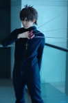 cosplay crossplay crucifix fate/series fate/zero knives kotomine_kirei sasa track_jacket trousers rating:Safe score:0 user:nil!