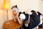 animal_ears apron blouse cat_ears cosplay izayoi_sakuya jumper lenfried maid maid_uniform silver_hair striped tail tail_plug thighhighs touhou twin_braids rating:Safe score:0 user:nil!