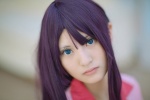 bakemonogatari blouse cosplay hina purple_hair school_uniform senjougahara_hitagi rating:Safe score:0 user:nil!