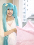 blouse blue_hair cosplay hatsune_miku melt_(vocaloid) miniskirt skirt twintails umbrella vocaloid yuzuru_sasa rating:Safe score:0 user:nil!