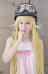 bakemonogatari blonde_hair chemise cosplay goggles helmet konoe lingerie oshino_shinobu rating:Safe score:0 user:nil!