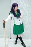 bokken busujima_saeko cosplay highschool_of_the_dead kneesocks pleated_skirt purple_hair ririka sailor_uniform school_uniform skirt rating:Safe score:0 user:nil!