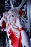 blonde_hair cosplay croptop deep_rabbit macross macross_frontier macross_frontier:_itsuwari_no_utahime saku shawl sheryl_nome shorts rating:Safe score:0 user:nil!