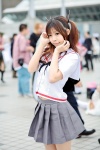 bessho_koyoi cosplay hair_ribbons hatsukoi_limited marizuki_haru miniskirt pleated_skirt sailor_uniform school_uniform skirt twintails rating:Safe score:0 user:nil!