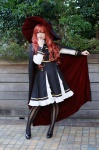 black_legwear cape cosplay dress harumiya_yun jacket original pantyhose red_hair witch_hat rating:Safe score:1 user:nil!