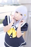 bowtie cosplay dress konoe_nanami lamune purple_eyes shirakawa_yuki silver_hair rating:Safe score:0 user:pixymisa