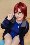 clipboard cosplay glasses goggles hair_clips hatsukoi_limited katayama_akira looking_over_glasses one-piece_swimsuit red_hair school_swimsuit stopwatch swimsuit track_suit watase_meguru rating:Safe score:0 user:nil!