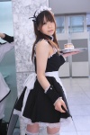 apron cosplay costume crinoline hairband katou_mari kore_ga_watashi_no_goshujin-sama maid maid_uniform sawatari_mitsuki serving_tray thighhighs wristband zettai_ryouiki rating:Safe score:2 user:nil!