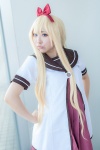 blonde_hair cosplay hairbow pleated_skirt school_uniform skirt sumika toshino_kyoko yuruyuri rating:Safe score:0 user:pixymisa