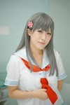 aoba_ichi cosplay idolmaster idolmaster_cinderella_girls kobayakawa_sae sailor_uniform school_uniform silver_hair rating:Safe score:0 user:nil!