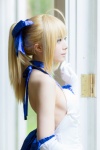 ahoge blonde_hair choker cosplay dress elbow_gloves fate/series fate/stay_night forest_(photoset) gloves hairbow saber usakichi rating:Safe score:2 user:nil!