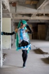 aqua_hair cosplay default_costume hatsune_miku headset kousaka_yun twintails vocaloid rating:Safe score:0 user:xkaras