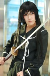 cosplay ga-rei_zero isayama_yomi katana maika pleated_skirt sailor_uniform school_uniform skirt sword rating:Safe score:0 user:nil!