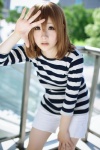 cosplay hirasawa_yui k-on! shiina_haru shorts tshirt twin_braids rating:Safe score:0 user:nil!