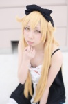 bakemonogatari blonde_hair cosplay dress hairbow hinokio oshino_shinobu rating:Safe score:0 user:nil!