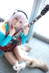 boots cosplay guitar headphones hoodie kaori_(ii) miniskirt nitro_super_sonic pink_hair skirt super_soniko tank_top rating:Safe score:2 user:nil!