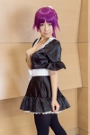 bakemonogatari black_legwear cosplay dress pantyhose purple_hair reco senjougahara_hitagi slip rating:Safe score:2 user:pixymisa