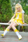 amatsuka_miyu blonde_hair blouse boots cosplay cure_peace hairband kise_yayoi pleated_skirt ponytail pretty_cure shorts skirt smile_precure! rating:Safe score:2 user:nil!