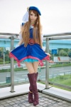 beret boots cosplay dress dress_lift hayase_ami idolmaster minase_iori pantyhose sheer_legwear rating:Safe score:0 user:nil!